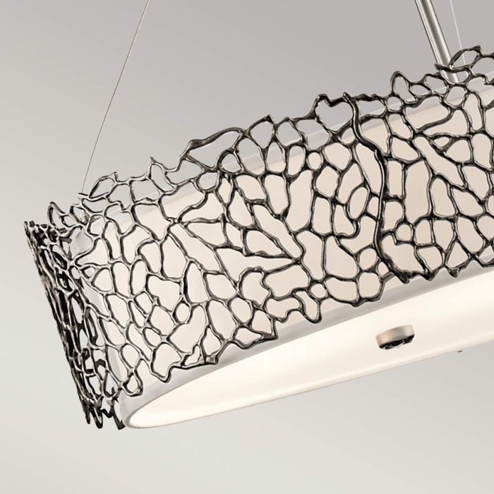 Kichler Silver Coral 4-Light Classic Pewter Oval Island Chandelier