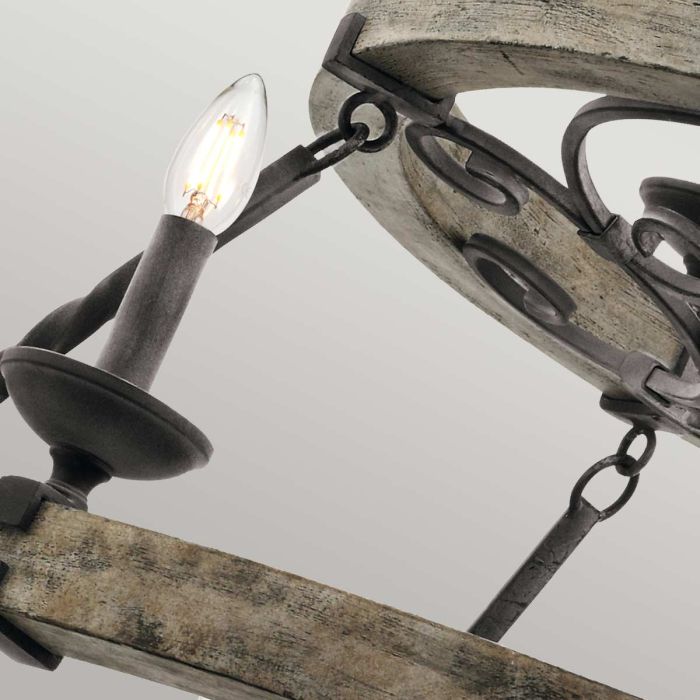 Kichler Taulbee 15-Light Weathered Zinc Wagon Wheel Chandelier