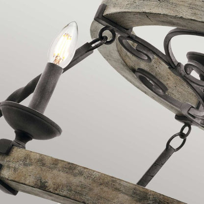 Kichler Taulbee 15-Light Weathered Zinc Wagon Wheel Chandelier