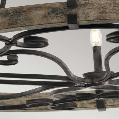 Kichler Taulbee 15-Light Weathered Zinc Wagon Wheel Chandelier