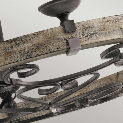 Kichler Taulbee 6-Light Weathered Zinc Wagon Wheel Chandelier