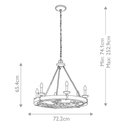 Kichler Taulbee 6-Light Weathered Zinc Wagon Wheel Chandelier