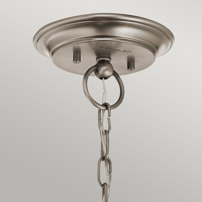 Kichler Waverly 3-Light Classic Pewter Glass Chandelier
