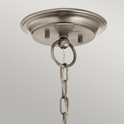 Kichler Waverly 3-Light Classic Pewter Glass Chandelier