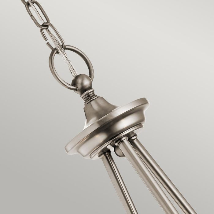 Kichler Waverly 3-Light Classic Pewter Glass Chandelier