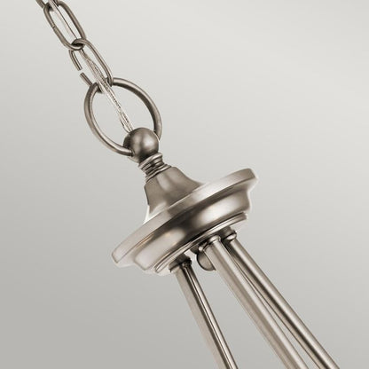 Kichler Waverly 3-Light Classic Pewter Glass Chandelier
