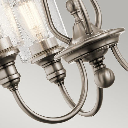 Kichler Waverly 3-Light Classic Pewter Glass Chandelier
