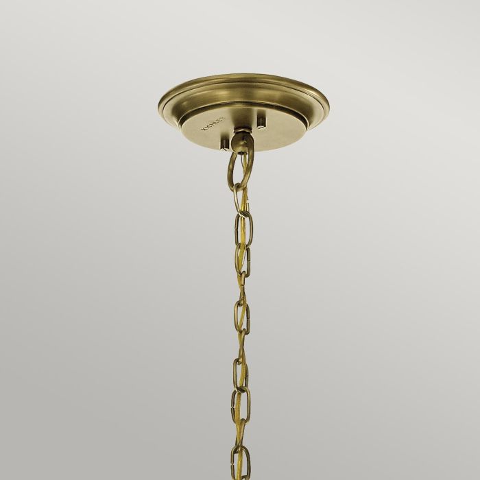 Kichler Waverly 3-Light Natural Brass Glass Chandelier