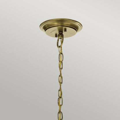 Kichler Waverly 3-Light Natural Brass Glass Chandelier