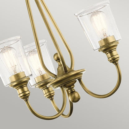 Kichler Waverly 3-Light Natural Brass Glass Chandelier