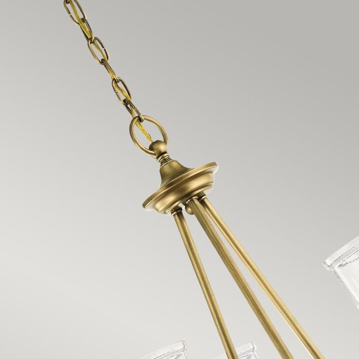 Kichler Waverly 3-Light Natural Brass Glass Chandelier