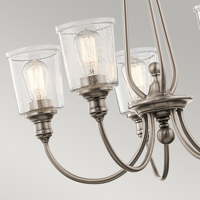 Kichler Waverly 5-Light Classic Pewter Glass Chandelier