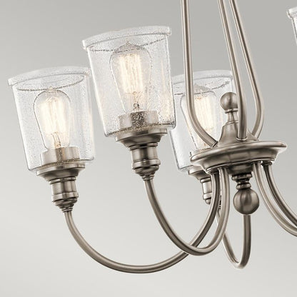 Kichler Waverly 5-Light Classic Pewter Glass Chandelier