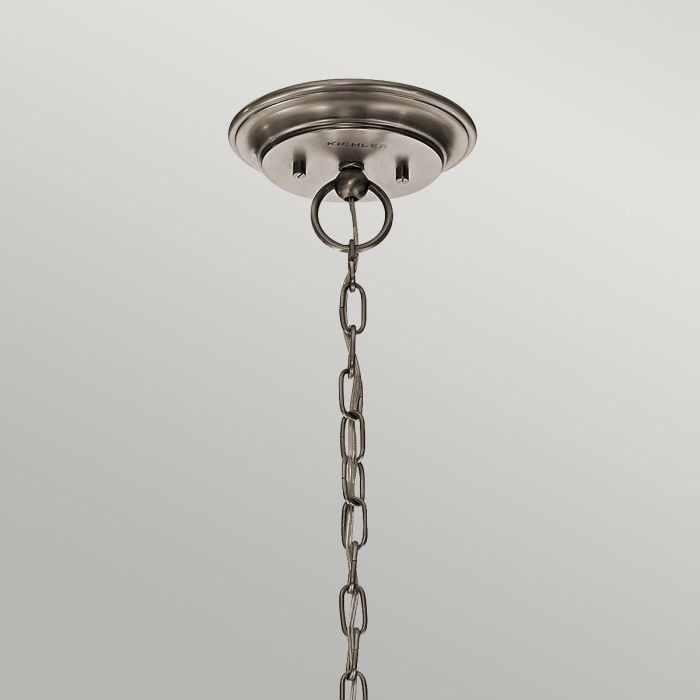 Kichler Waverly 5-Light Classic Pewter Glass Chandelier