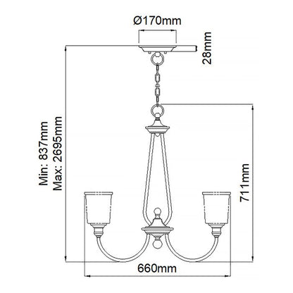 Kichler Waverly 5-Light Classic Pewter Glass Chandelier
