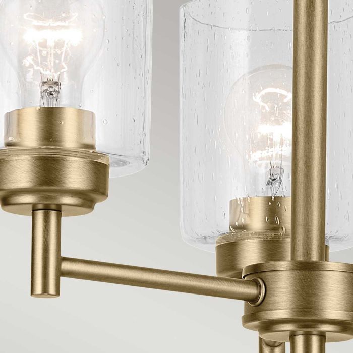 Kichler Winslow 3-Light Natural Brass Clear Seeded Glass Chandelier