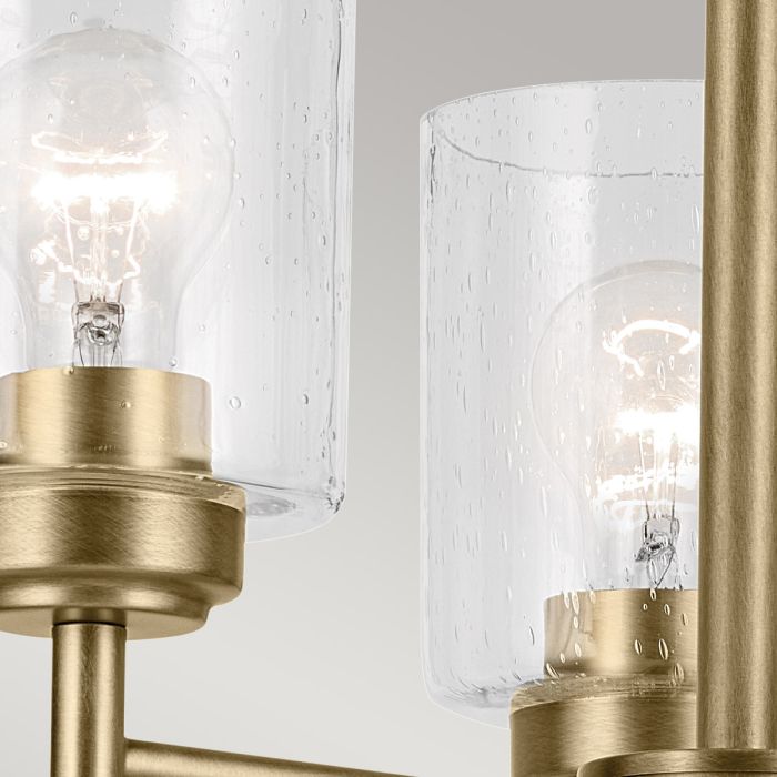 Kichler Winslow 3-Light Natural Brass Clear Seeded Glass Chandelier