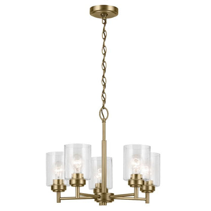 Kichler Winslow 5-Light Natural Brass Clear Seeded Glass Chandelier