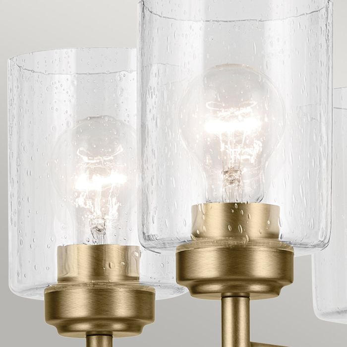 Kichler Winslow 5-Light Natural Brass Clear Seeded Glass Chandelier