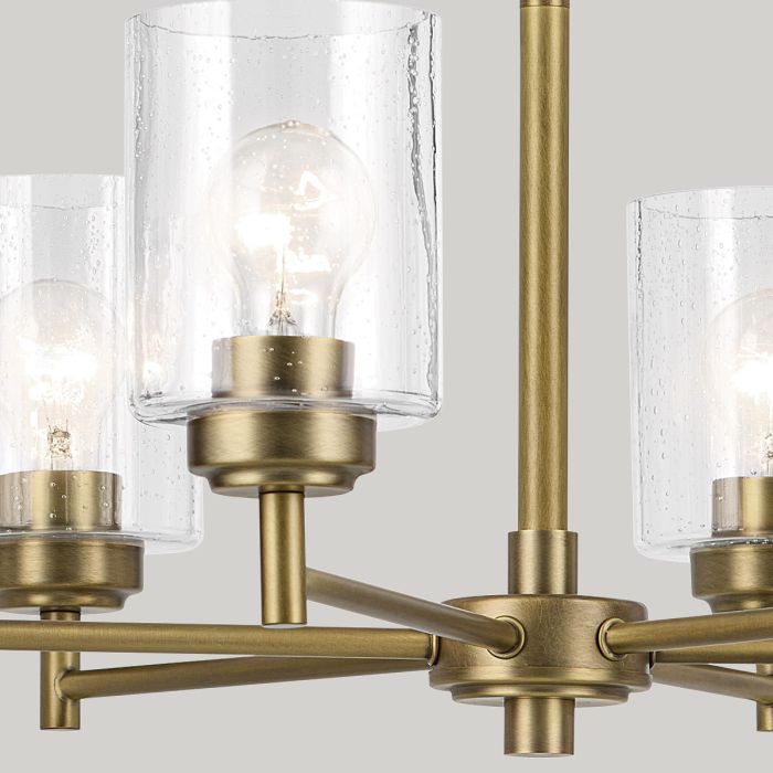 Kichler Winslow 6-Light Natural Brass Clear Seeded Glass Chandelier