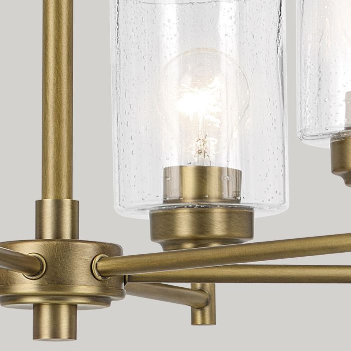 Kichler Winslow 6-Light Natural Brass Clear Seeded Glass Chandelier