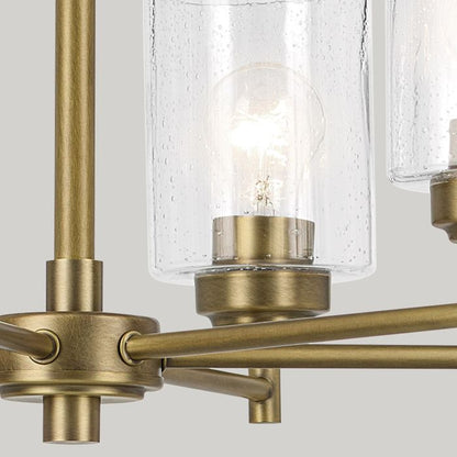 Kichler Winslow 6-Light Natural Brass Clear Seeded Glass Chandelier