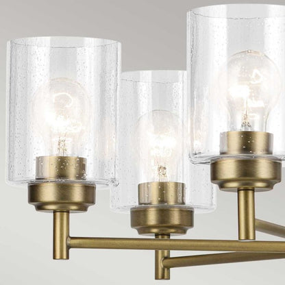 Kichler Winslow 6-Light Natural Brass Clear Seeded Glass Chandelier