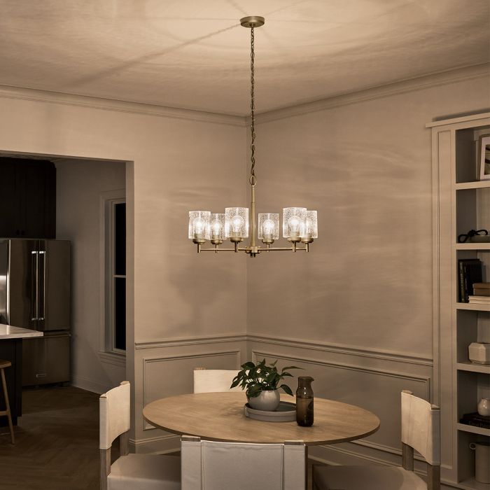 Kichler Winslow 6-Light Natural Brass Clear Seeded Glass Chandelier