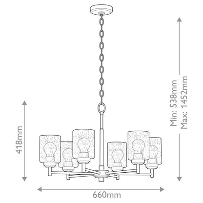 Kichler Winslow 6-Light Natural Brass Clear Seeded Glass Chandelier