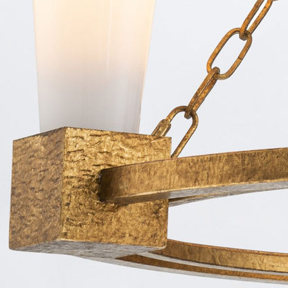 Elstead Lighting Kristy 3-Light Distressed Gold Wagon Wheel Chandelier