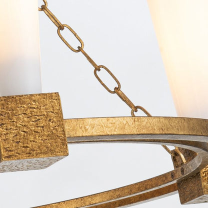 Elstead Lighting Kristy 4-Light Distressed Gold Wagon Wheel Chandelier