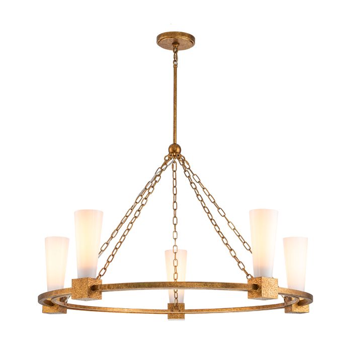 Elstead Lighting Kristy 5-Light Distressed Gold Wagon Wheel Chandelier