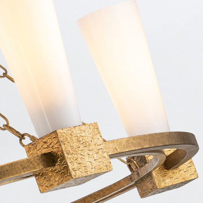 Elstead Lighting Kristy 5-Light Distressed Gold Wagon Wheel Chandelier