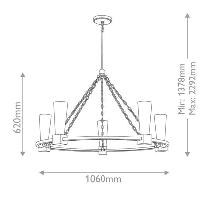 Elstead Lighting Kristy 5-Light Distressed Gold Wagon Wheel Chandelier