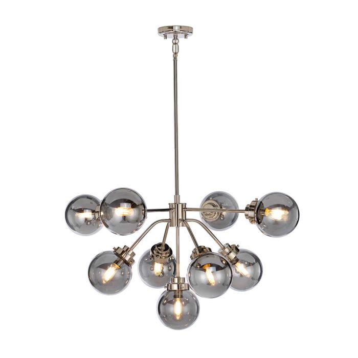 Elstead Lighting Kula 9-Light Polished Nickel Globe Chandelier
