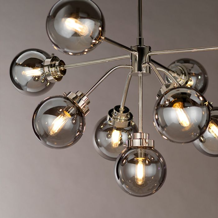 Elstead Lighting Kula 9-Light Polished Nickel Globe Chandelier