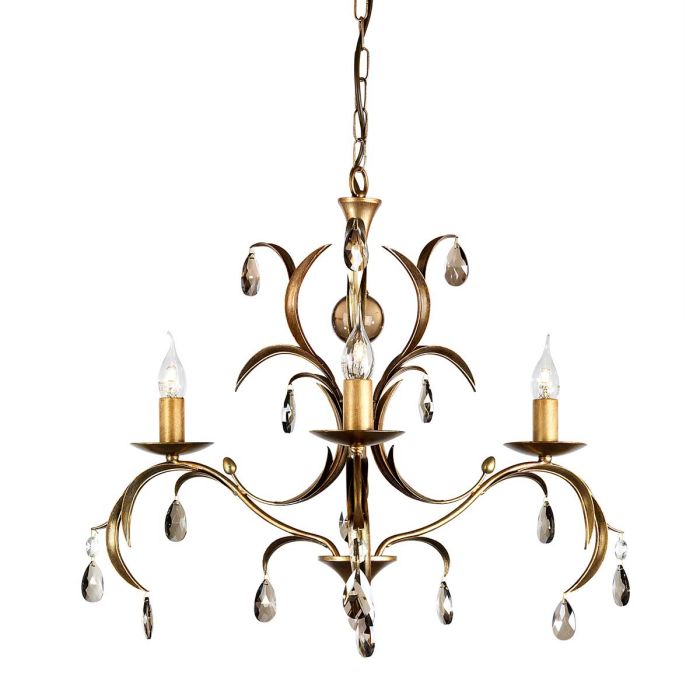 Elstead Lighting Lily 3-Light Bronze Patina Candle Chandelier