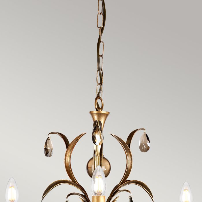 Elstead Lighting Lily 3-Light Bronze Patina Candle Chandelier