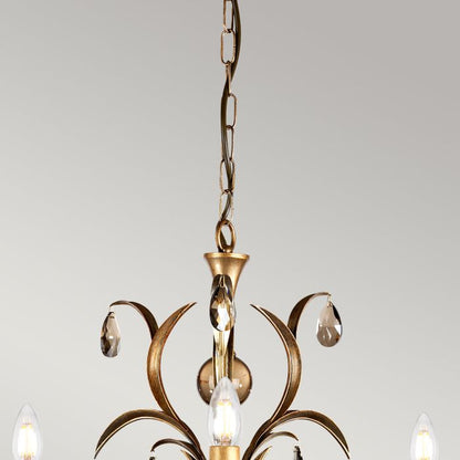 Elstead Lighting Lily 3-Light Bronze Patina Candle Chandelier