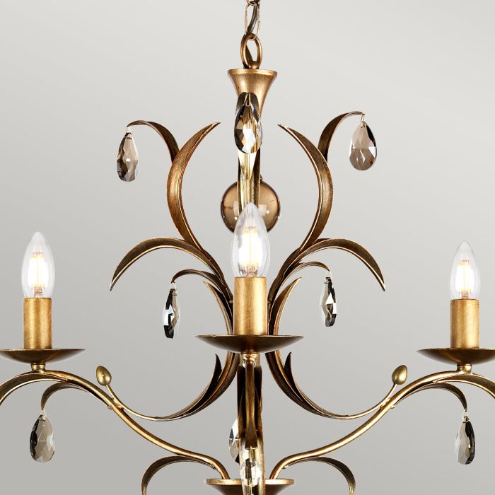 Elstead Lighting Lily 3-Light Bronze Patina Candle Chandelier