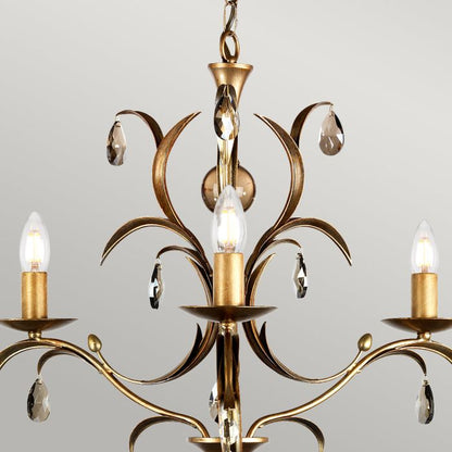 Elstead Lighting Lily 3-Light Bronze Patina Candle Chandelier