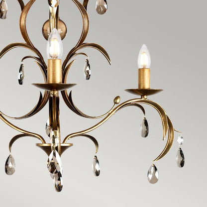 Elstead Lighting Lily 3-Light Bronze Patina Candle Chandelier