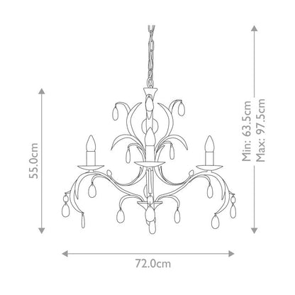 Elstead Lighting Lily 3-Light Bronze Patina Candle Chandelier