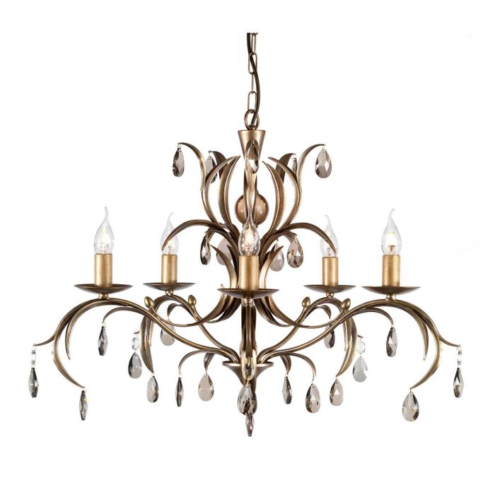 Elstead Lighting Lily 5-Light Bronze Patina Candle Chandelier