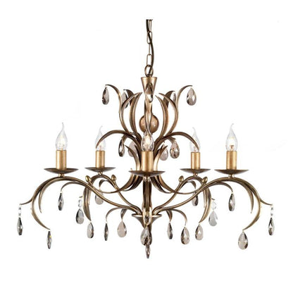 Elstead Lighting Lily 5-Light Bronze Patina Candle Chandelier