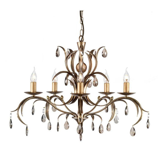 Elstead Lighting Lily 5-Light Bronze Patina Candle Chandelier