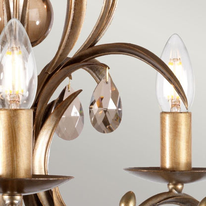 Elstead Lighting Lily 5-Light Bronze Patina Candle Chandelier
