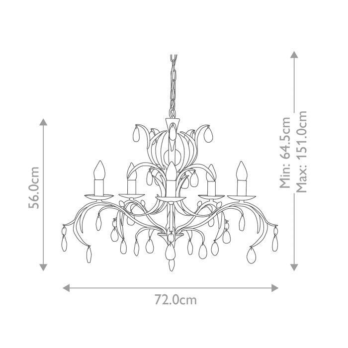Elstead Lighting Lily 5-Light Bronze Patina Candle Chandelier