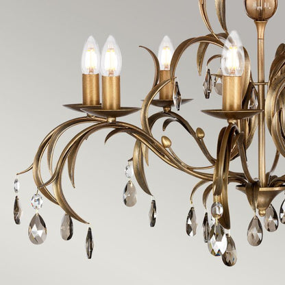 Elstead Lighting Lily 8-Light Bronze Patina Smoked Candle Chandelier