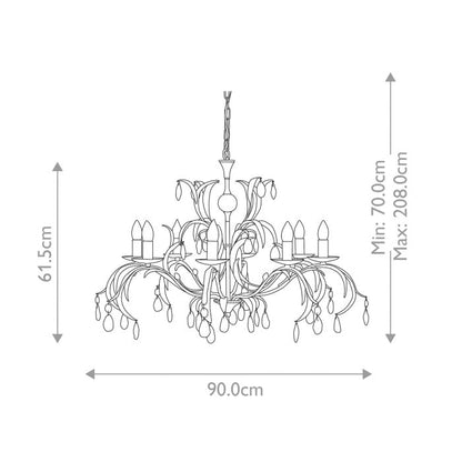 Elstead Lighting Lily 8-Light Bronze Patina Smoked Candle Chandelier